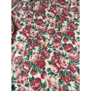 Vtg Laurette Bloomcraft Fabric 54" x 90" Floral Stain Repeller Decor Fabric